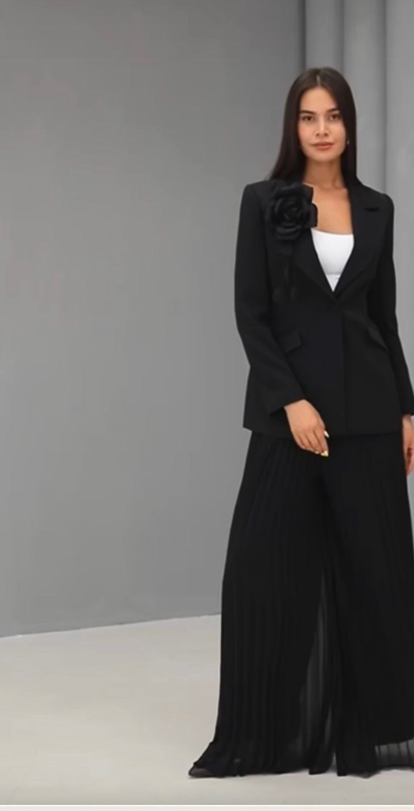 women's formal dress pant suits Women's Tailored Blazer & Pleated Pant Suit Set