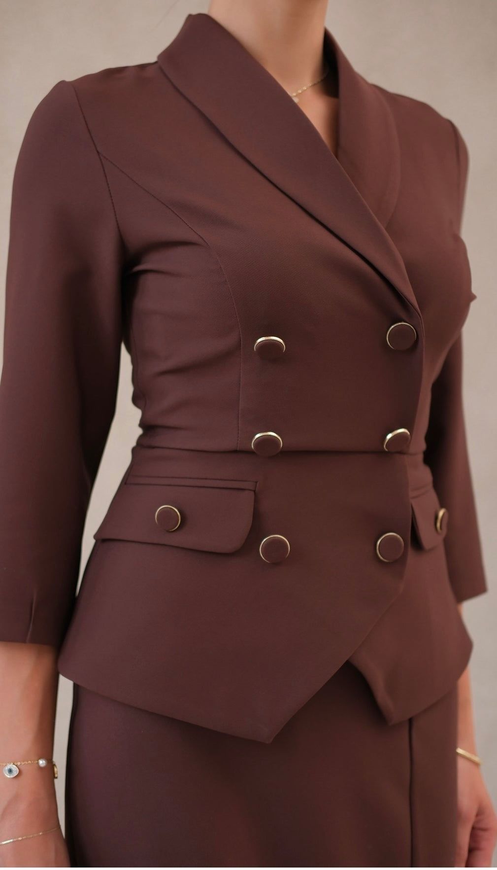 Women's Double-Breasted Midi Dress for Work — Office to Evening