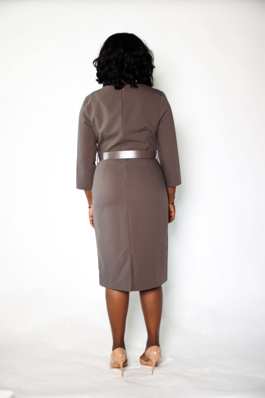 Chestnut Charm Knee Length Dress