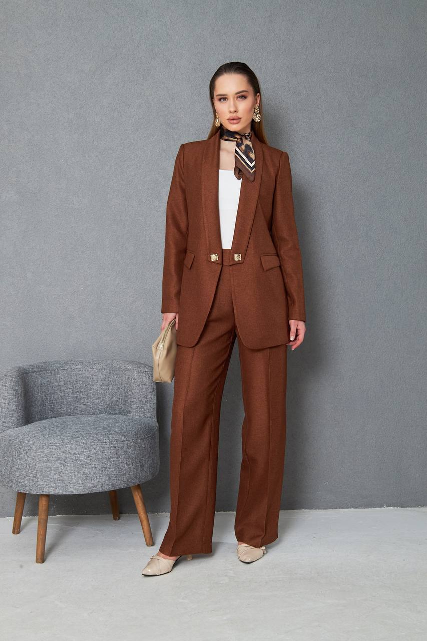 Women's Gray Pant Suit Sizes 12–18 | Gold Trim Relaxed Fit