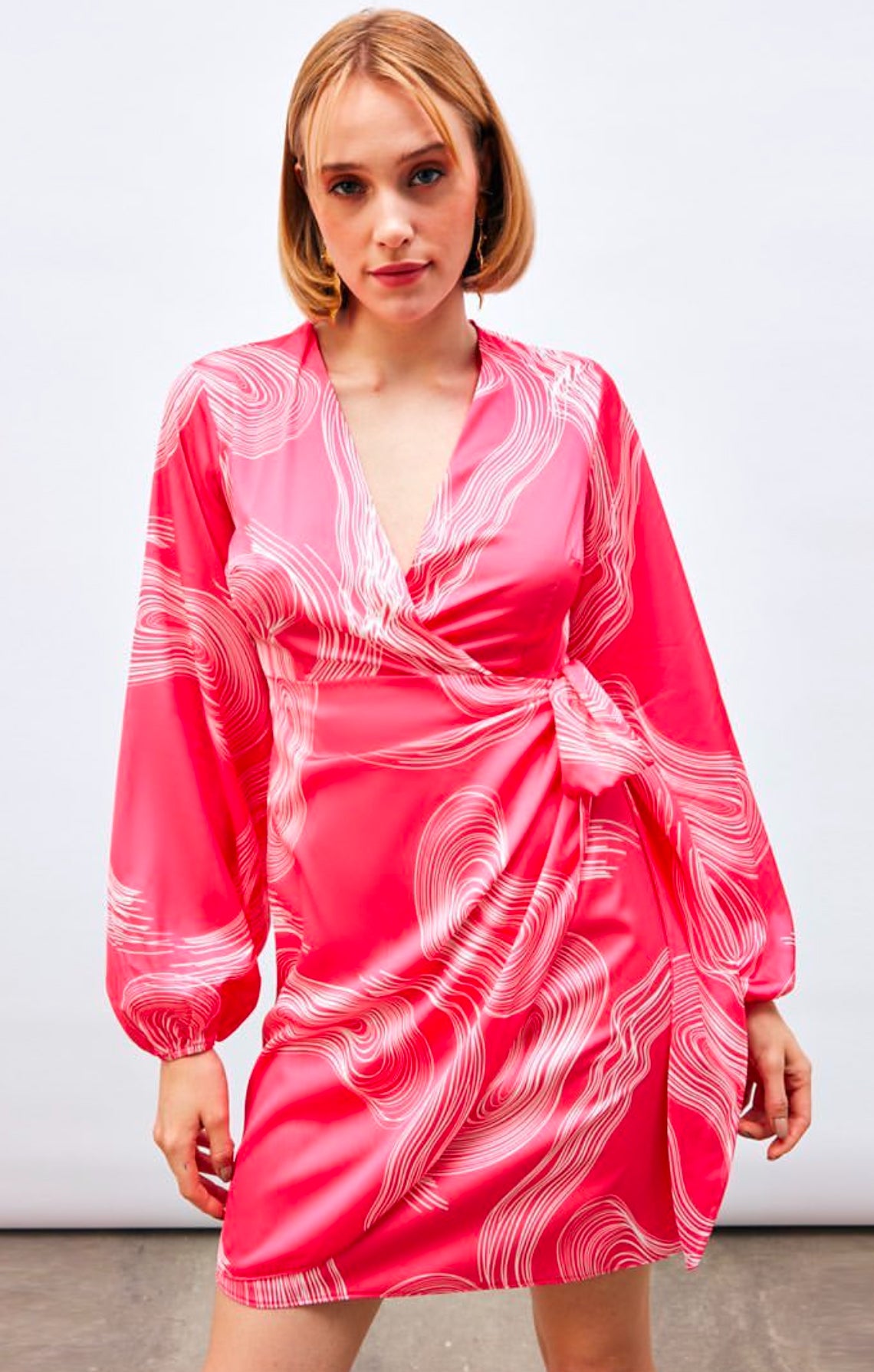 Valarie Long sleeved Satin dress