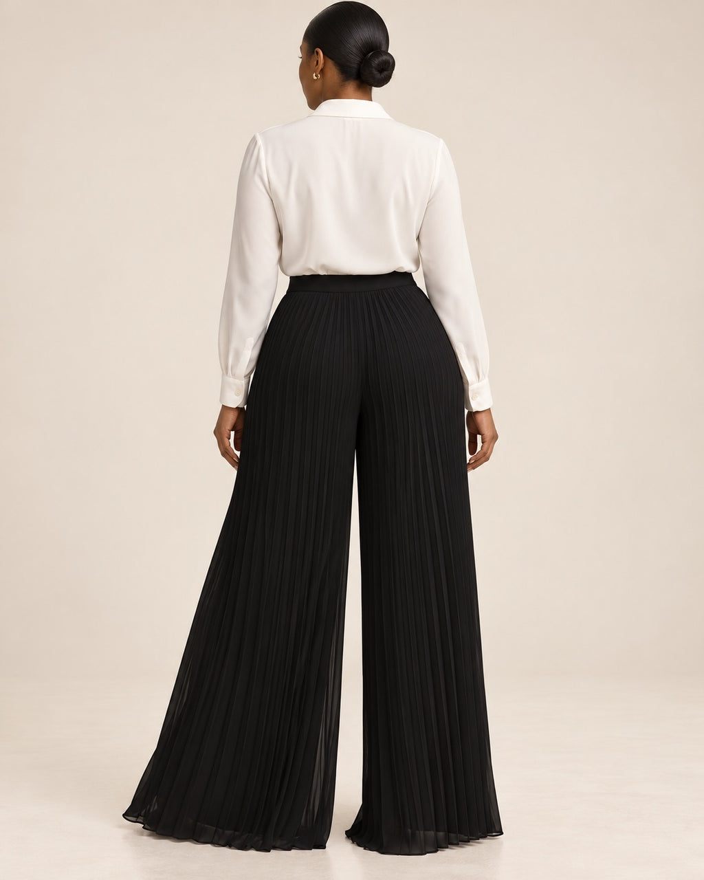 Executive Pleat Women’s Black Blazer and Pant Set