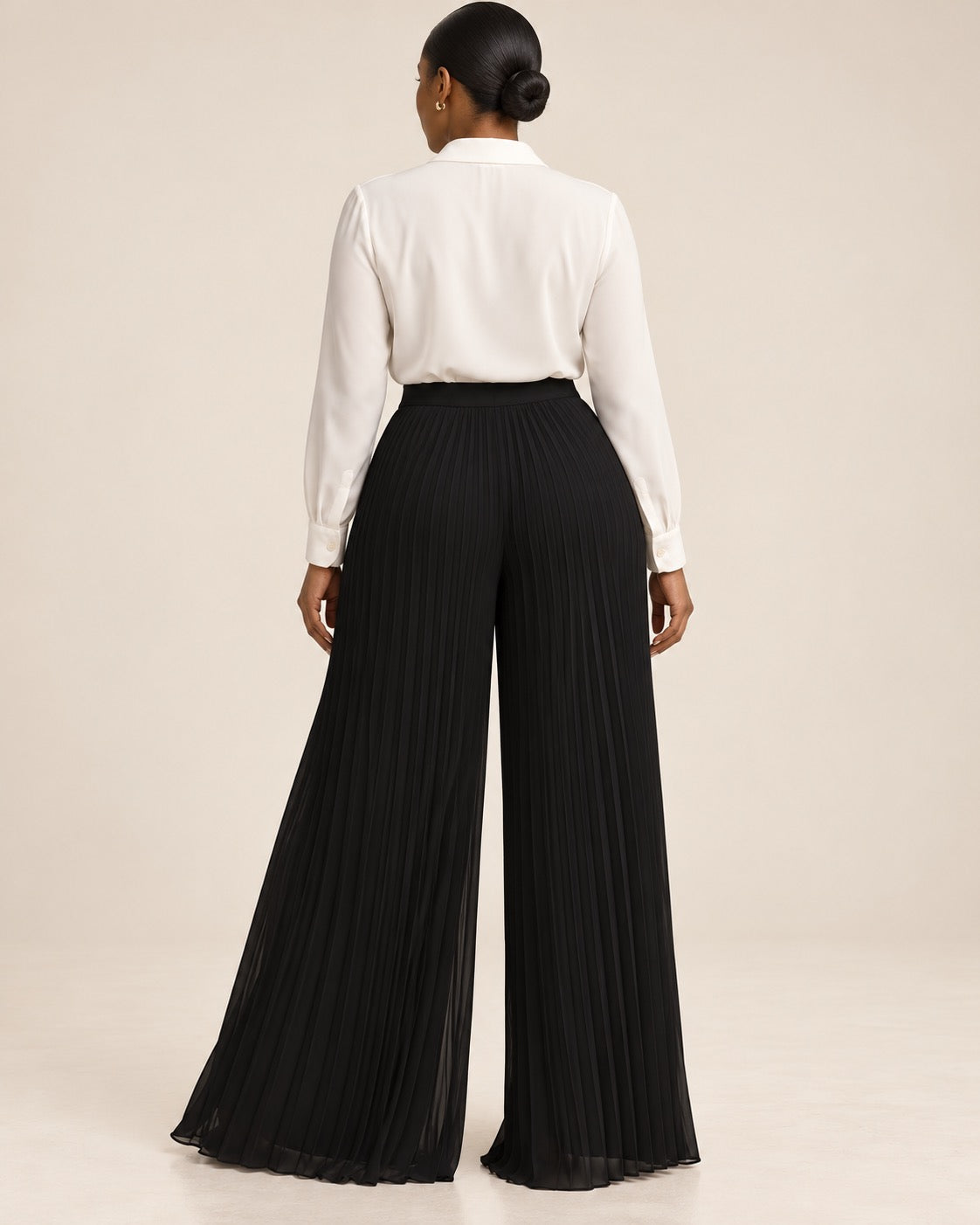 Executive Pleat Women’s Black Blazer and Pant Set