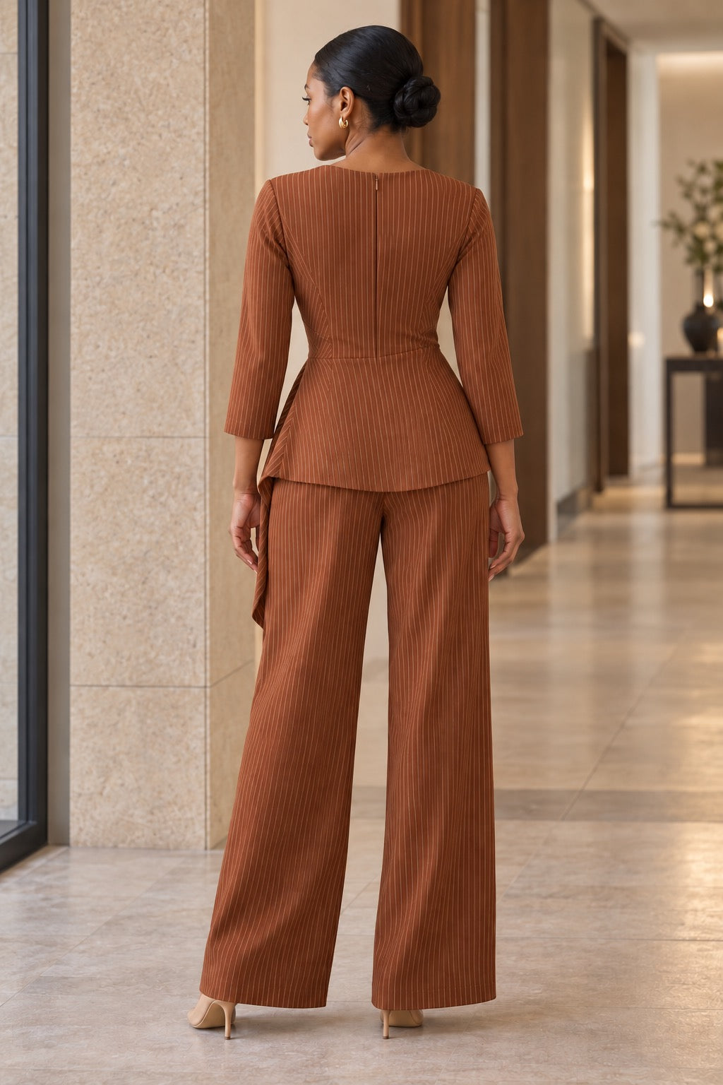 Alessia Pinstripe Wide-Leg Jumpsuit