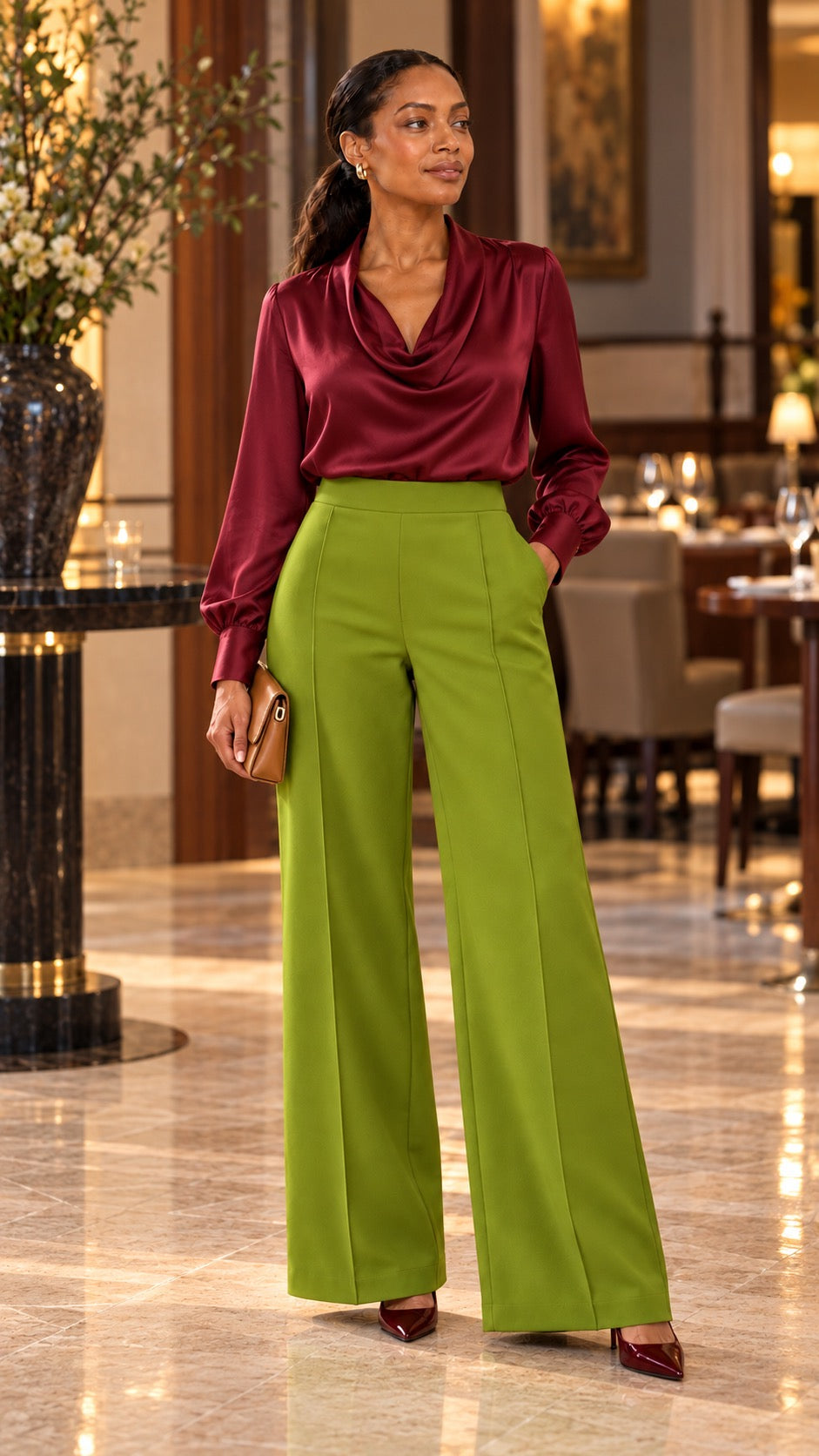 Olivienne Sculpted Pant Suit – Olive Green