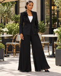 Executive Pleat Women’s Black Blazer and Pant Set