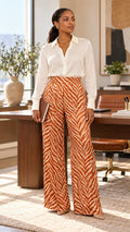 Meg Animal Print Wide-Leg Pants