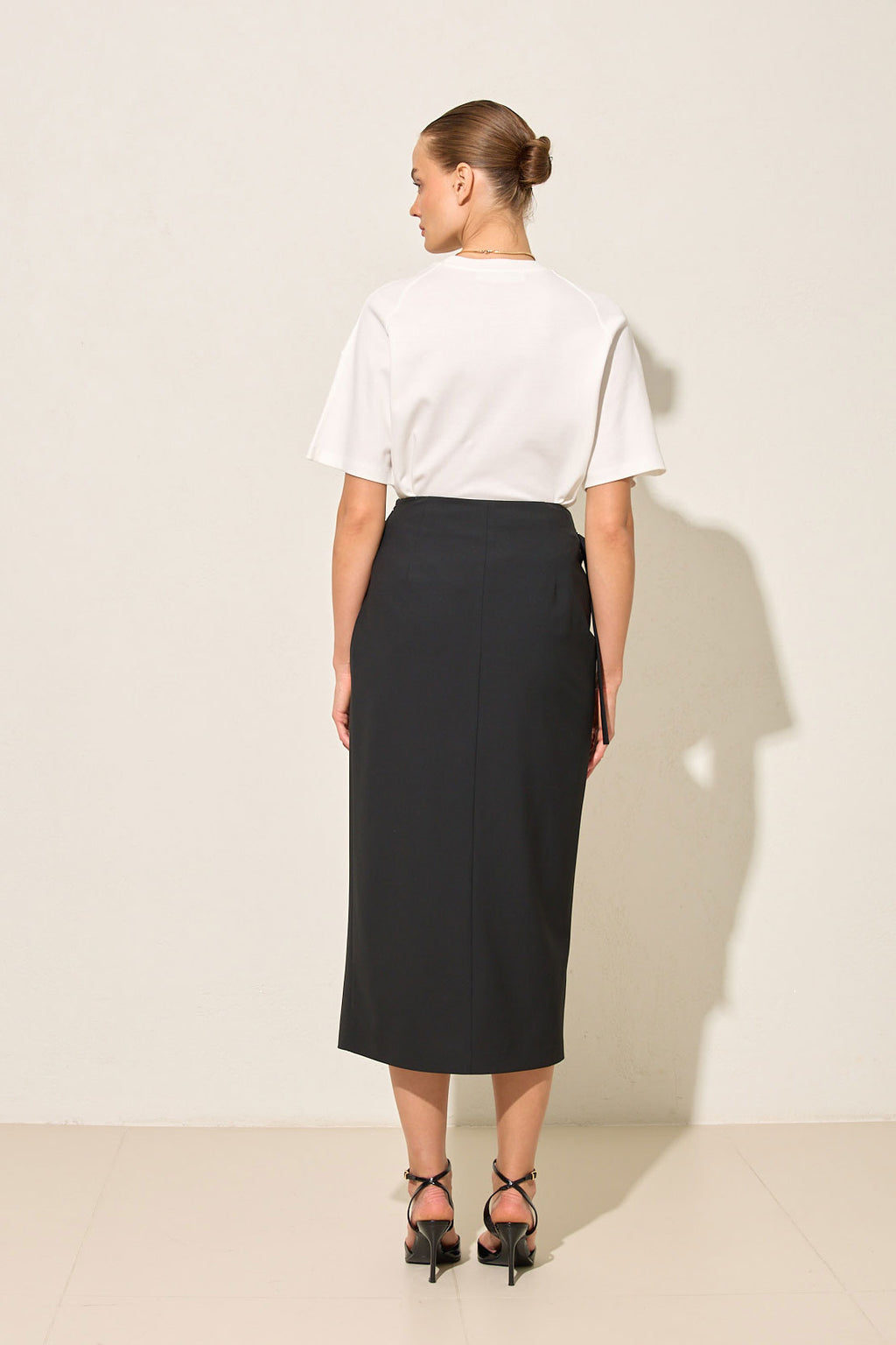 The Clarissa Buckle-Detail Midi Skirt