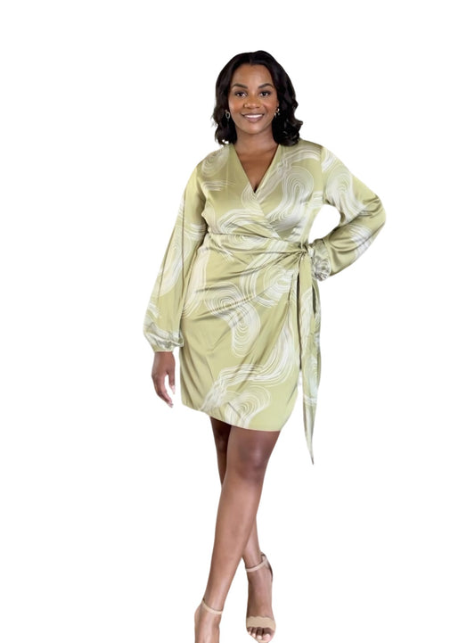 Valarie Long sleeved Satin dress