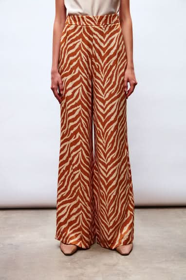 Meg Animal Print Wide Mouth Slack